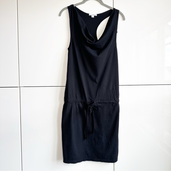Standard James Perse Knit Dress Black Cowl Neck Size 2 Medium Racerback - Picture 1 of 7